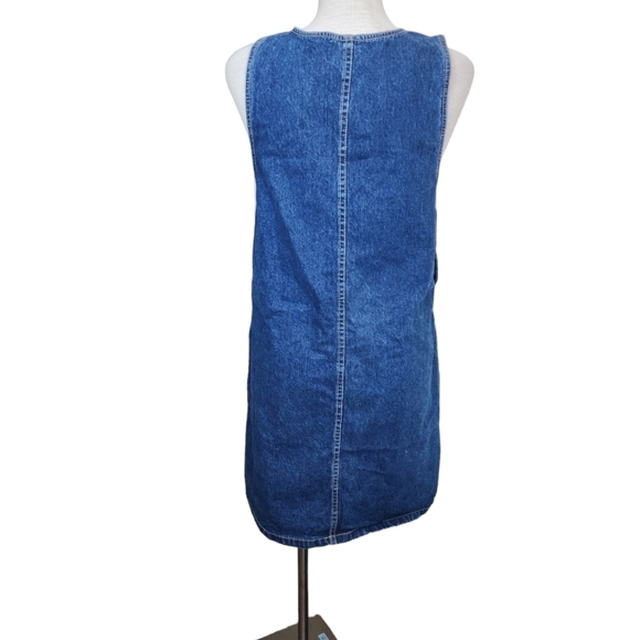 Sunshine Apparel Patriotic Dark Wash Blue Denim Overall Women's Dress Size M - Picture 2 of 5